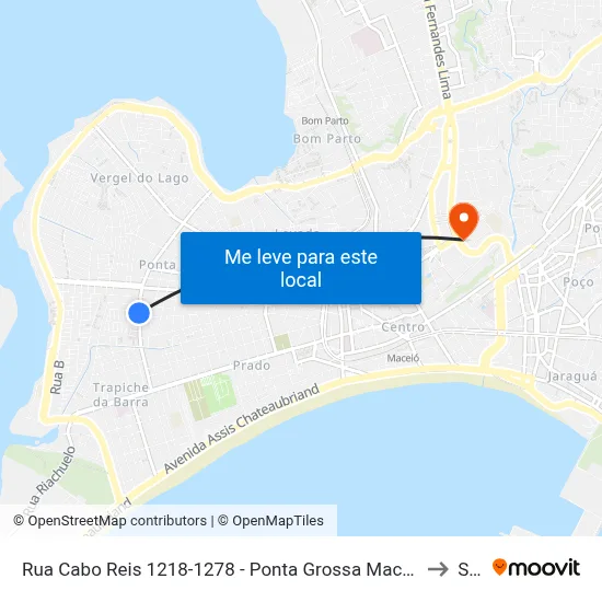 Rua Cabo Reis 1218-1278 - Ponta Grossa Maceió - Al 57014-260 República Federativa Do Brasil to Seune map