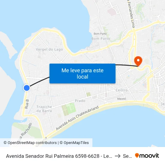 Avenida Senador Rui Palmeira 6598-6628 - Levada Maceió - Al Brasil to Seune map