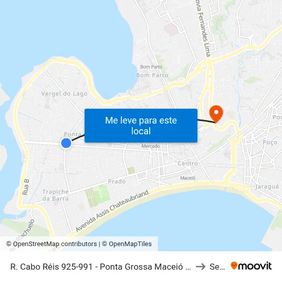R. Cabo Réis 925-991 - Ponta Grossa Maceió - Al 57014-260 Brasil to Seune map