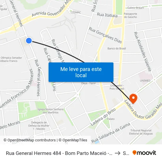 Rua General Hermes 484 - Bom Parto Maceió - Al 57017-200 República Federativa Do Brasil to Seune map