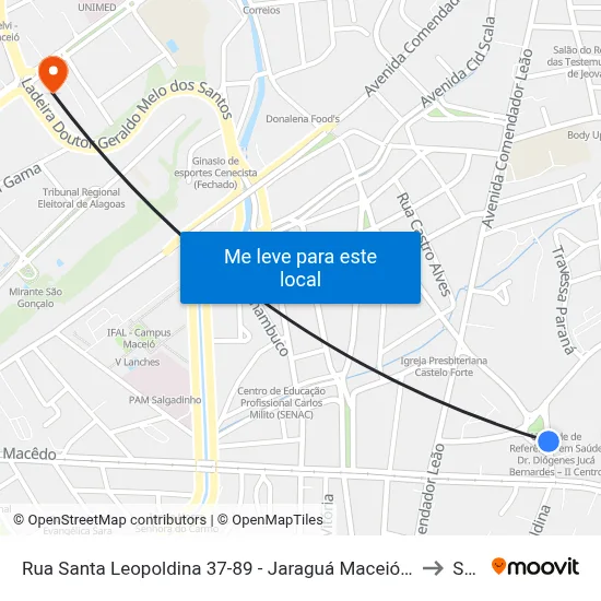 Rua Santa Leopoldina 37-89 - Jaraguá Maceió - Al República Federativa Do Brasil to Seune map