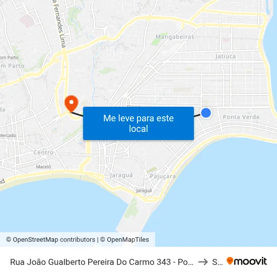 Rua João Gualberto Pereira Do Carmo 343 - Ponta Verde Maceió - Al 57035-270 República Federativa Do Brasil to Seune map