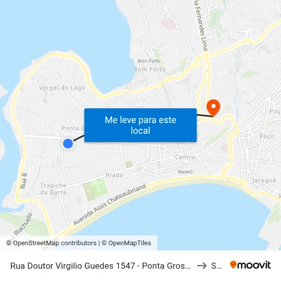 Rua Doutor Virgilio Guedes 1547 - Ponta Grossa Maceió - Al 57014-220 Brasil to Seune map