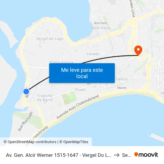 Av. Gen. Alcir Werner 1515-1647 - Vergel Do Lago Maceió - Al Brasil to Seune map