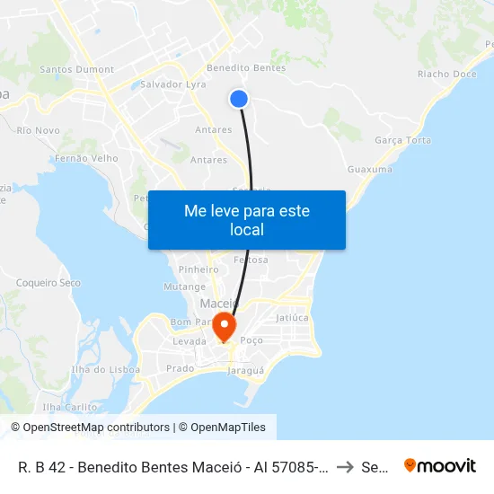 R. B 42 - Benedito Bentes Maceió - Al 57085-606 Brasil to Seune map