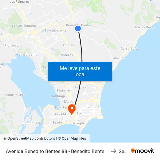 Avenida Benedito Bentes 88 - Benedito Bentes Maceió - Al Brasil to Seune map