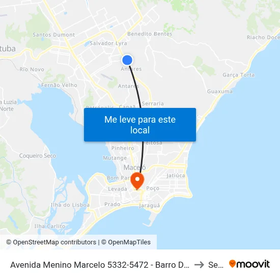 Avenida Menino Marcelo 5332-5472 - Barro Duro Maceió - Al Brasil to Seune map