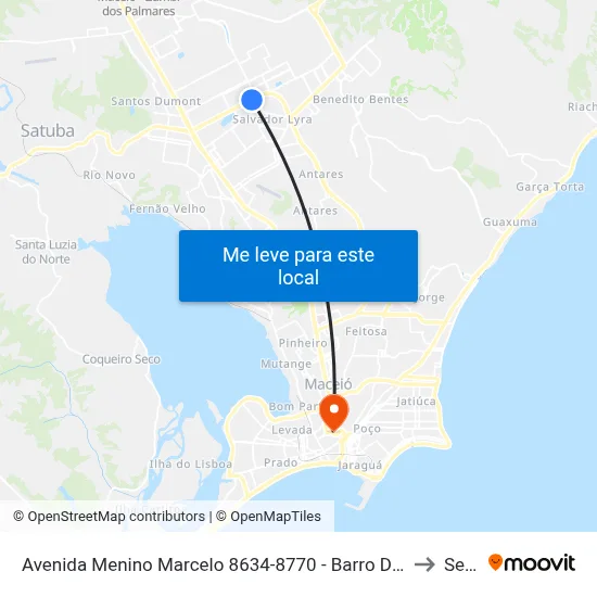Avenida Menino Marcelo 8634-8770 - Barro Duro Maceió - Al Brasil to Seune map