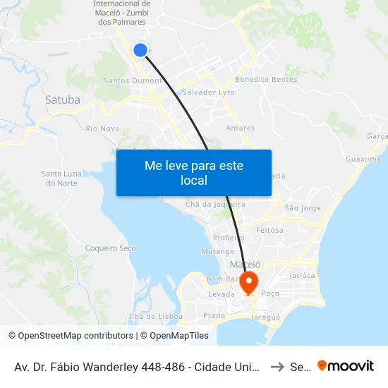 Av. Dr. Fábio Wanderley 448-486 - Cidade Universitária Maceió - Al Brasil to Seune map