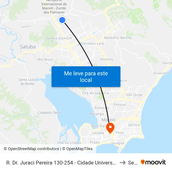 R. Dr. Juraci Pereira 130-254 - Cidade Universitária Maceió - Al Brasil to Seune map