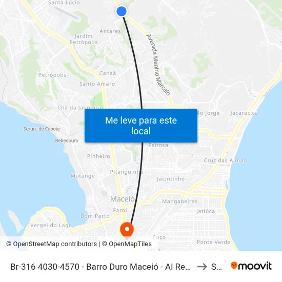 Br-316 4030-4570 - Barro Duro Maceió - Al República Federativa Do Brasil to Seune map