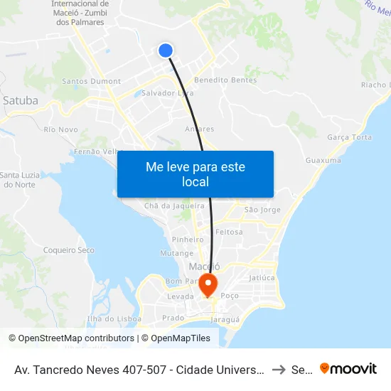 Av. Tancredo Neves 407-507 - Cidade Universitária Maceió - Al Brasil to Seune map