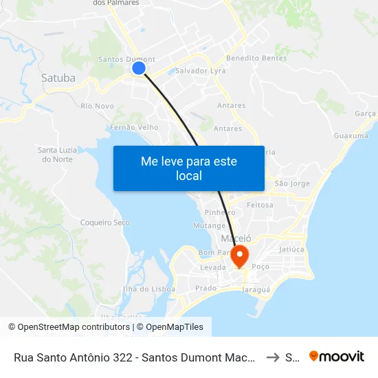 Rua Santo Antônio 322 - Santos Dumont Maceió - Al República Federativa Do Brasil to Seune map