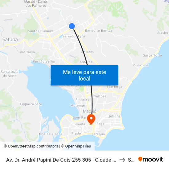 Av. Dr. André Papini De Gois 255-305 - Cidade Universitária Maceió - Al 57073-474 Brasil to Seune map