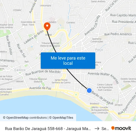 Rua Barão De Jaraguá 558-668 - Jaraguá Maceió - Al 57022-140 Brasil to Seune map
