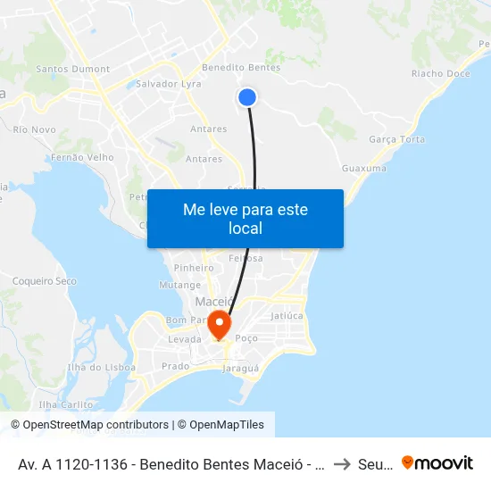 Av. A 1120-1136 - Benedito Bentes Maceió - Al Brasil to Seune map