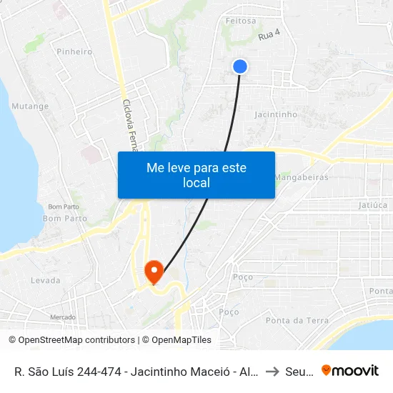 R. São Luís 244-474 - Jacintinho Maceió - Al Brasil to Seune map