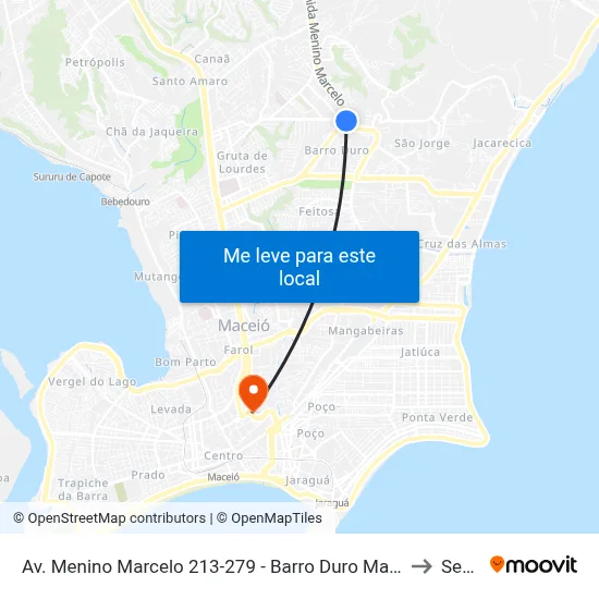Av. Menino Marcelo 213-279 - Barro Duro Maceió - Al Brasil to Seune map