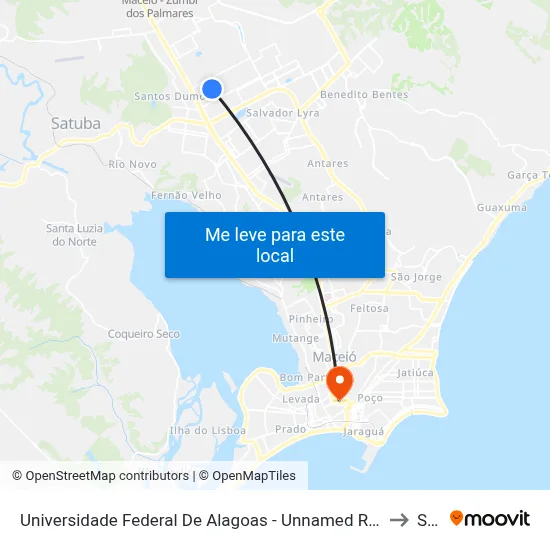 Universidade Federal De Alagoas - Unnamed Road - Cidade Universitária Maceió - Al Brasil to Seune map