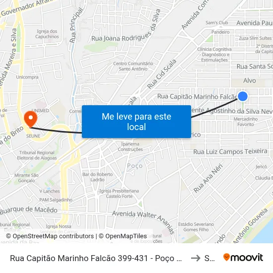 Rua Capitão Marinho Falcão 399-431 - Poço Maceió - Al 57025-260 Brasil to Seune map