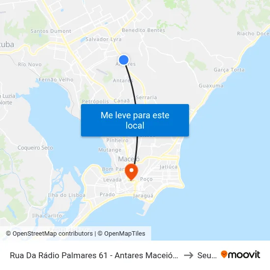 Rua Da Rádio Palmares 61 - Antares Maceió - Al Brasil to Seune map