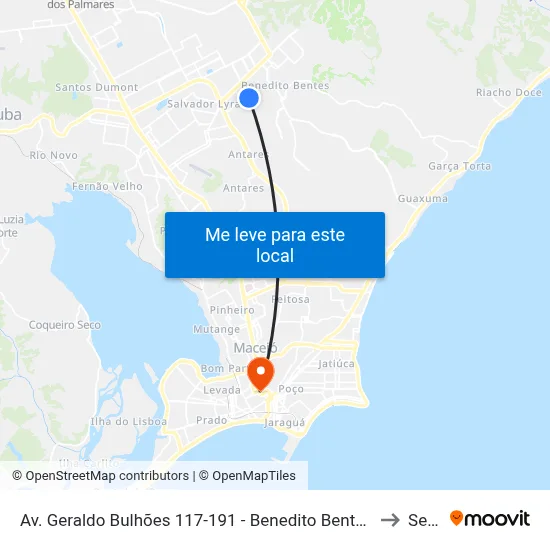 Av. Geraldo Bulhões 117-191 - Benedito Bentes Maceió - Al Brasil to Seune map