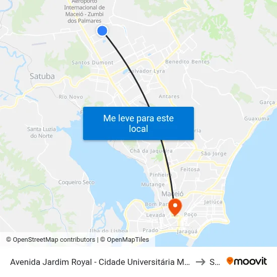 Avenida Jardim Royal - Cidade Universitária Maceió - Al República Federativa Do Brasil to Seune map