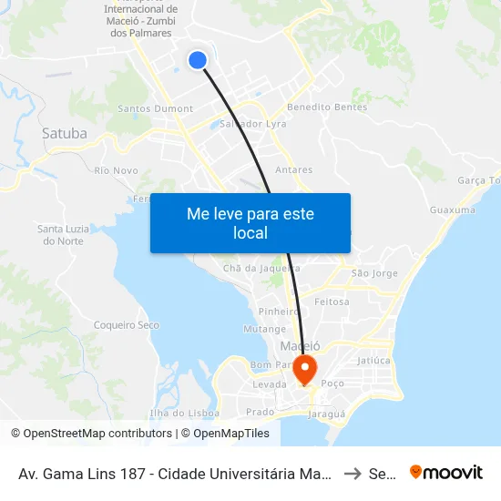 Av. Gama Lins 187 - Cidade Universitária Maceió - Al Brasil to Seune map