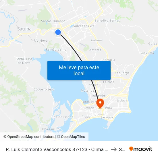 R. Luís Clemente Vasconcelos 87-123 - Clima Bom Maceió - Al 57071-040 Brasil to Seune map