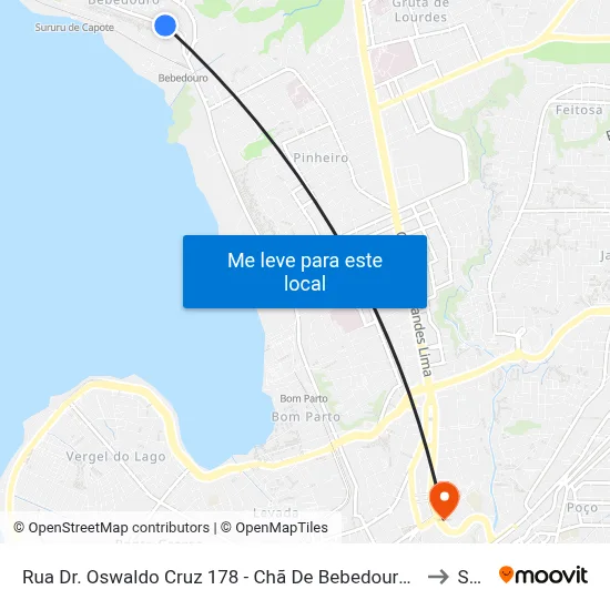 Rua Dr. Oswaldo Cruz 178 - Chã De Bebedouro Maceió - Al 57018-630 Brasil to Seune map