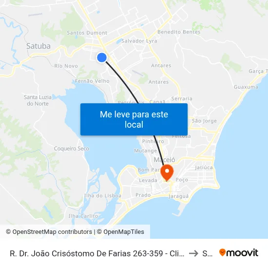 R. Dr. João Crisóstomo De Farias 263-359 - Clima Bom Maceió - Al 57071-090 Brasil to Seune map