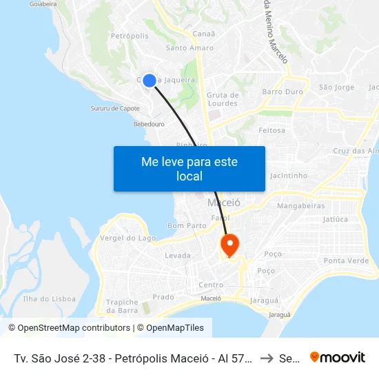 Tv. São José 2-38 - Petrópolis Maceió - Al 57062-770 Brasil to Seune map