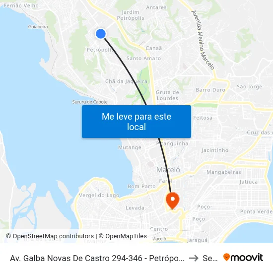Av. Galba Novas De Castro 294-346 - Petrópolis Maceió - Al Brasil to Seune map
