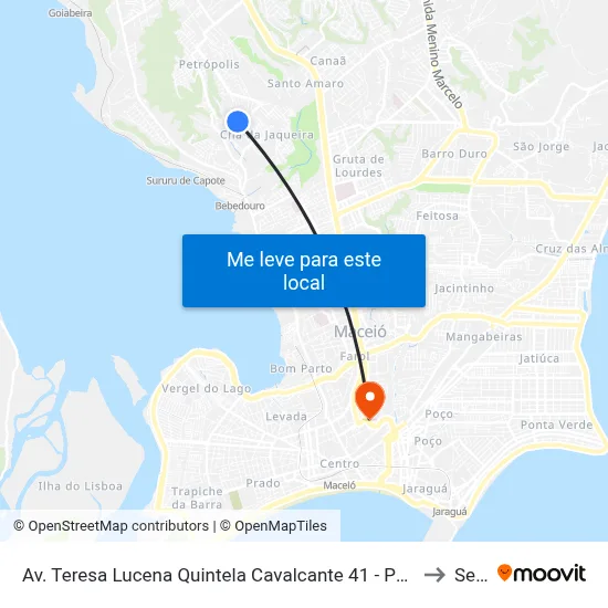 Av. Teresa Lucena Quintela Cavalcante 41 - Petrópolis Maceió - Al Brasil to Seune map