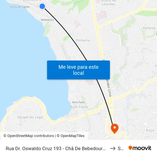 Rua Dr. Oswaldo Cruz 193 - Chã De Bebedouro Maceió - Al 57018-630 Brasil to Seune map