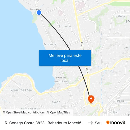R. Cônego Costa 3823 - Bebedouro Maceió - Al Brasil to Seune map
