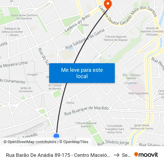 Rua Barão De Anádia 89-175 - Centro Maceió - Al 57020-630 Brasil to Seune map