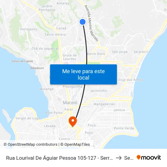 Rua Lourival De Águiar Pessoa 105-127 - Serraria Maceió - Al Brasil to Seune map