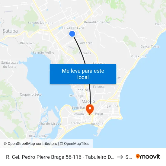 R. Cel. Pedro Pierre Braga 56-116 - Tabuleiro Do Martins Maceió - Al 57081-150 Brazil to Seune map