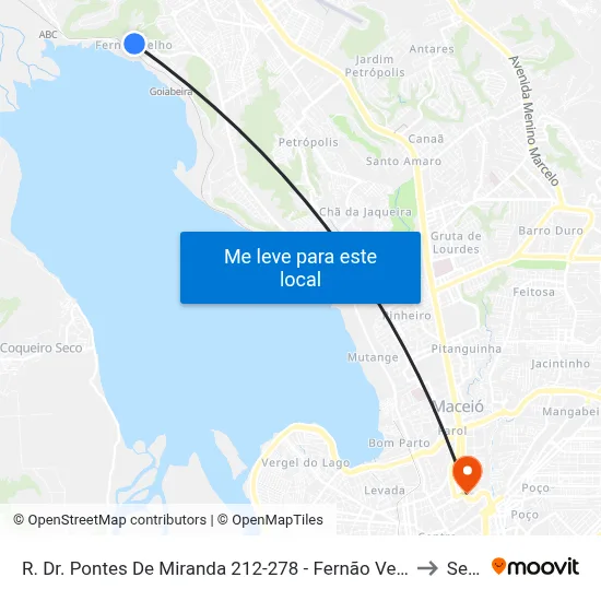 R. Dr. Pontes De Miranda 212-278 - Fernão Velho Maceió - Al Brasil to Seune map