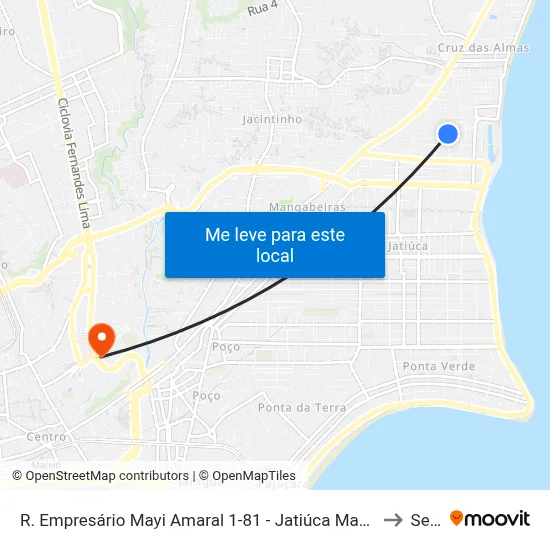 R. Empresário Mayi Amaral 1-81 - Jatiúca Maceió - Al 57035-820 Brasil to Seune map
