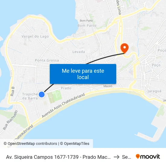 Av. Siqueira Campos 1677-1739 - Prado Maceió - Al Brasil to Seune map