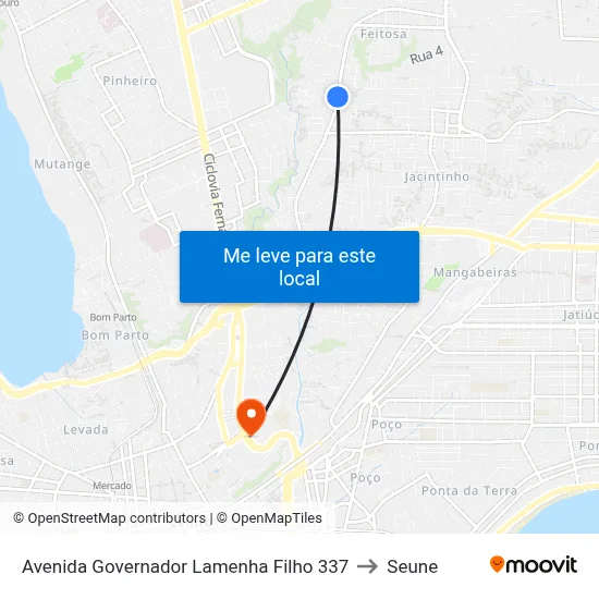 Avenida Governador Lamenha Filho 337 to Seune map