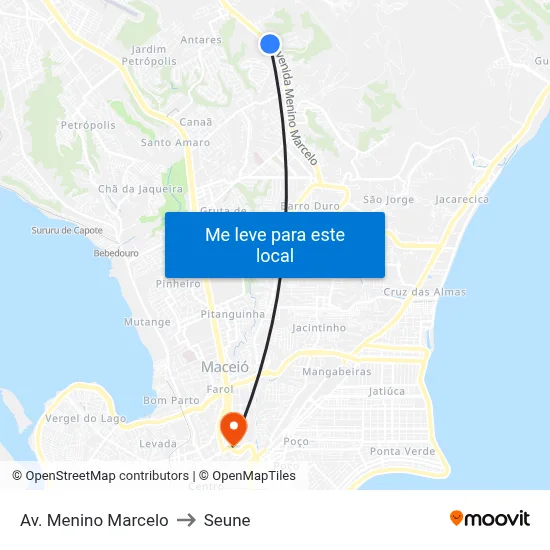 Av. Menino Marcelo to Seune map
