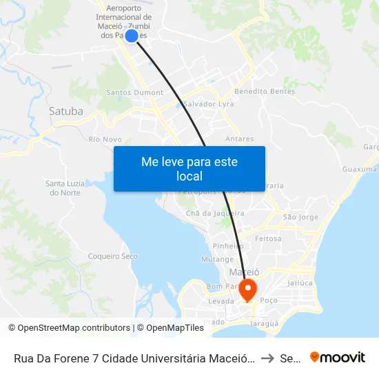 Rua Da Forene 7 Cidade Universitária Maceió - Alagoas Brasil to Seune map