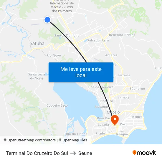 Terminal Do Cruzeiro Do Sul to Seune map
