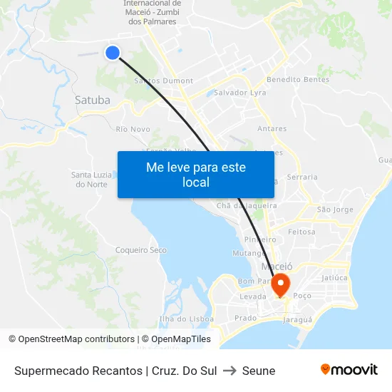 Supermecado Recantos | Cruz. Do Sul to Seune map