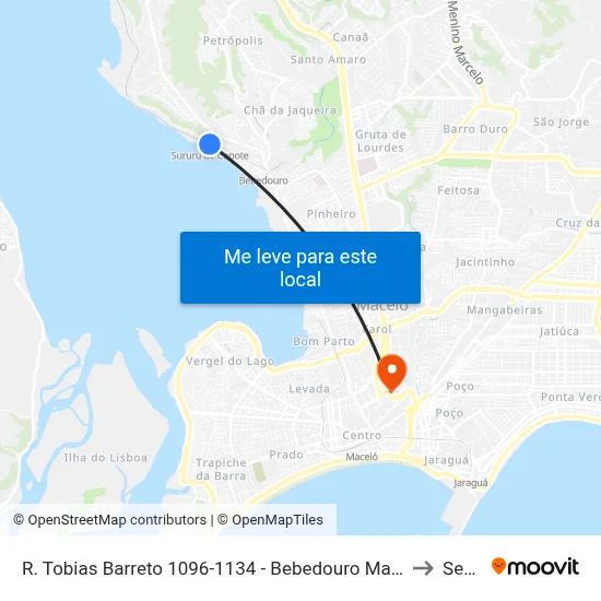 R. Tobias Barreto 1096-1134 - Bebedouro Maceió - Al Brazil to Seune map