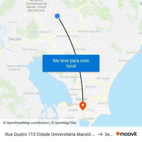 Rua Quatro 113 Cidade Universitária Maceió - Alagoas Brasil to Seune map