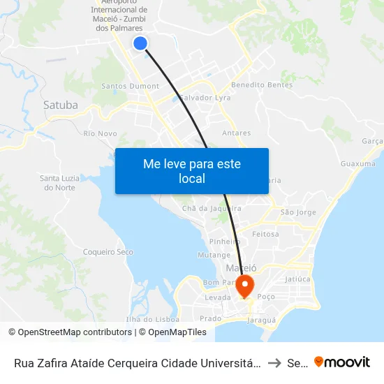 Rua Zafira Ataíde Cerqueira Cidade Universitária Maceió - Alagoas Brasil to Seune map